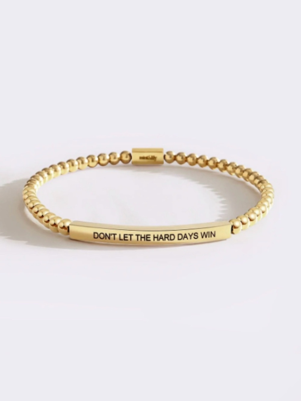 Mint&Lily Gold Inspirational Beaded Bracelet - "Don't Let The Hard Days Win"